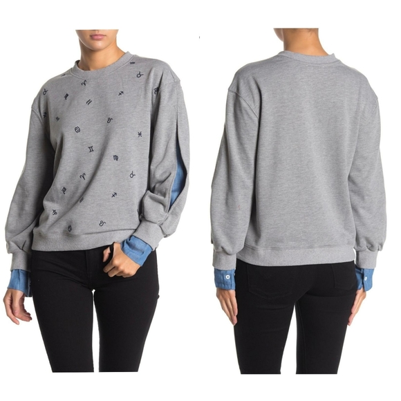 CURRENT AIR Anthro Chic Zodiac Sweatshirt Top - Picture 9 of 9